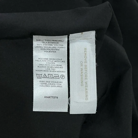 Ann Taylor Black Twill Button Front Midi Dress Size Medium Petite - Picture 11 of 11